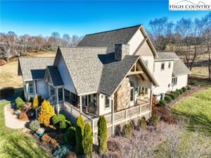 a stunning Banner Elk home for sale surrounded by beautiful landscaping