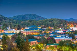 boone,,north,carolina,,usa,campus,and,town,skyline,at,twilight. boone nc realty